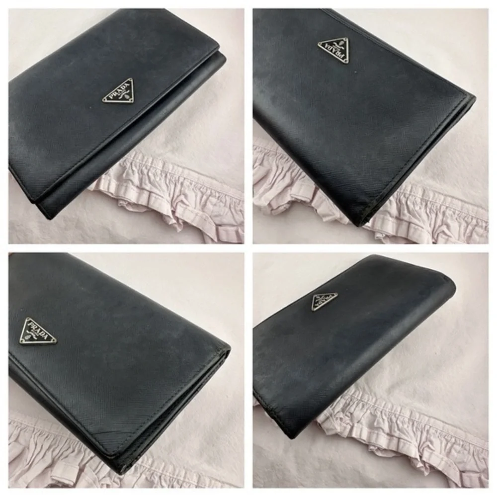 AUTHENTIC Prada wallet in black._5